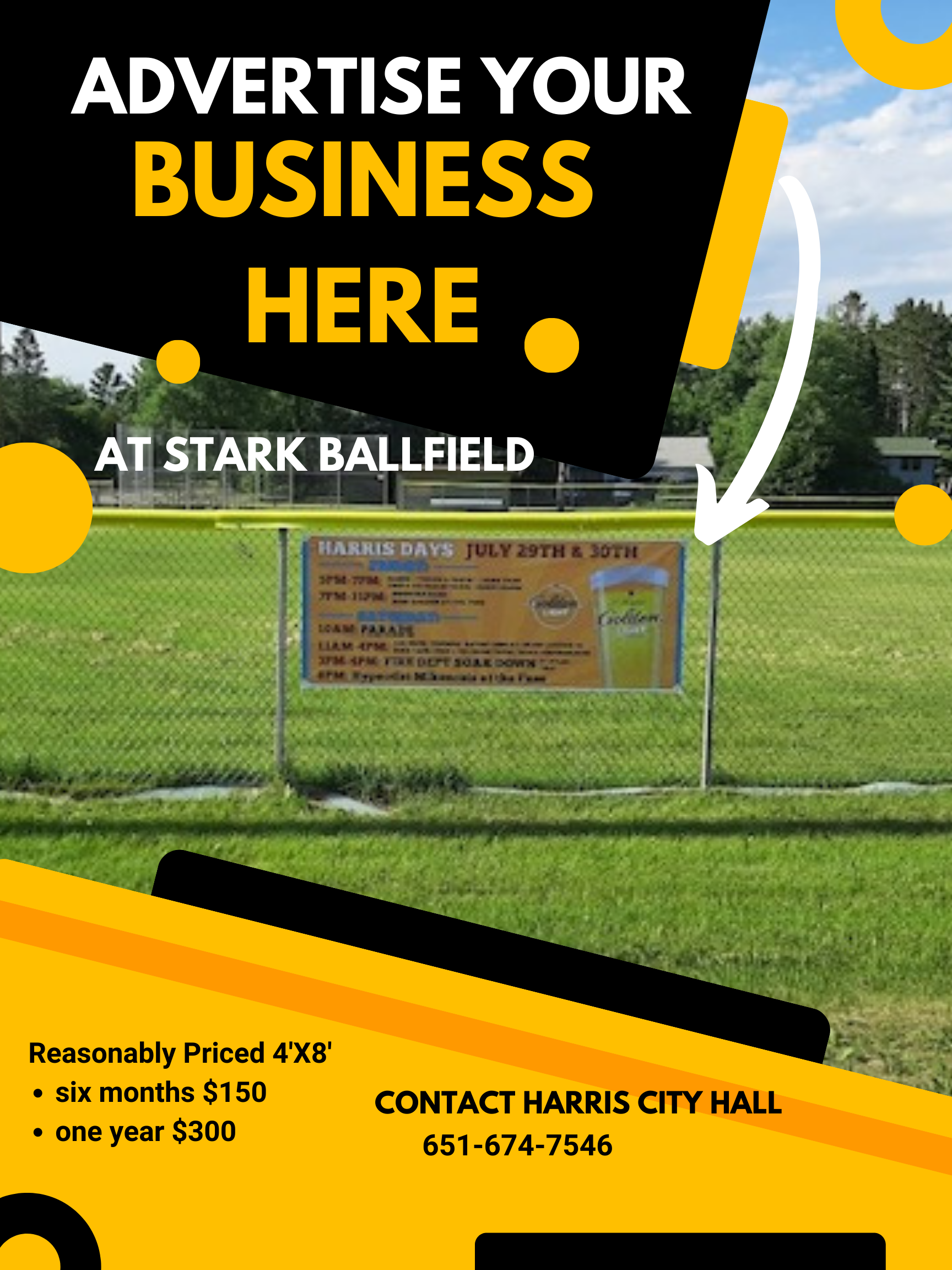 Advertise your business at Stark Field